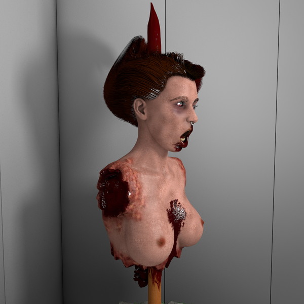 head pale c4d - Impaled Mutilated Girl Corpse... by scyrus